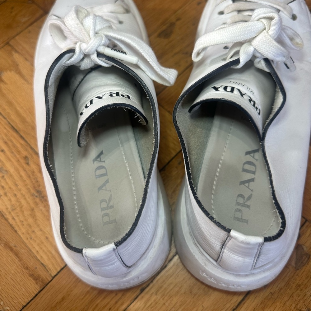 SOLD! Prada leather platform sneakers White 40 - Picture 5 of 13